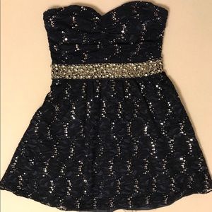 My Michelle Strapless Navy Party Dress
